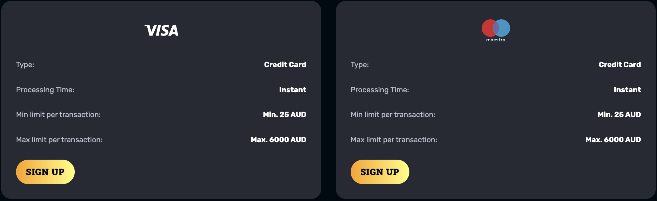 Payment methods at Rocket Play Casino